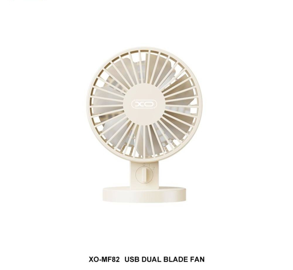 MF82 Mini ventilator electric portabil, 2 trepte de viteză, alimentare USB, bej [1]