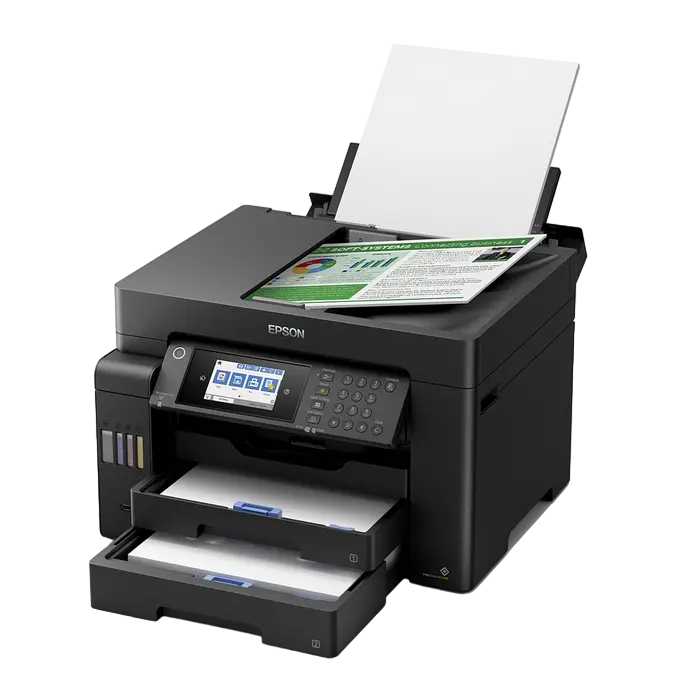 Многофункциональное устройство Inkjet Epson L15150 Color A3 (Печать, Копирование, Сканирование, Факс, Двусторонняя печать, Wi-Fi Direct, Ethernet, Сенсорный экран 4.3", EcoTank, Черный) [2]