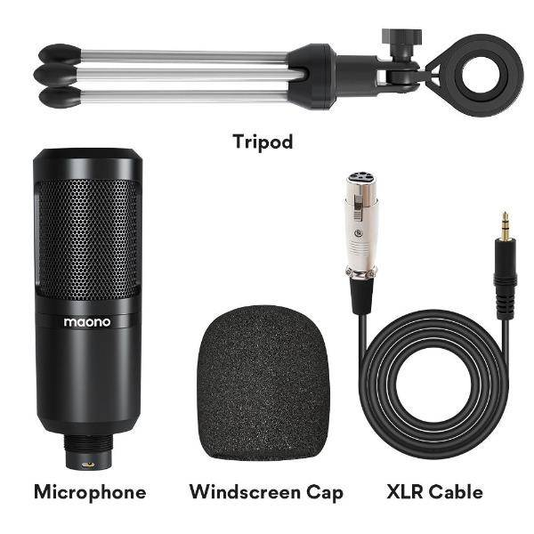 Microfon Desktop Cardioid Condensator cu XLR de 3,5 mm, chipset profesional pentru înregistrări de studio/acasă, gaming, streaming, YouTube, chat [2]