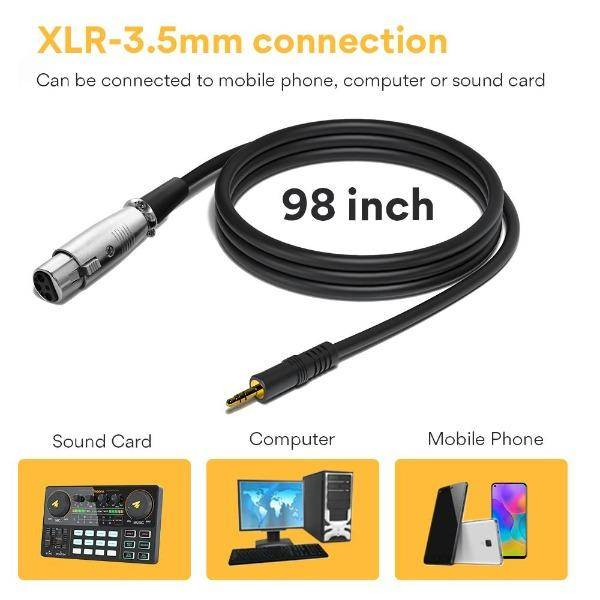 Microfon Desktop Cardioid Condensator cu XLR de 3,5 mm, chipset profesional pentru înregistrări de studio/acasă, gaming, streaming, YouTube, chat [4]