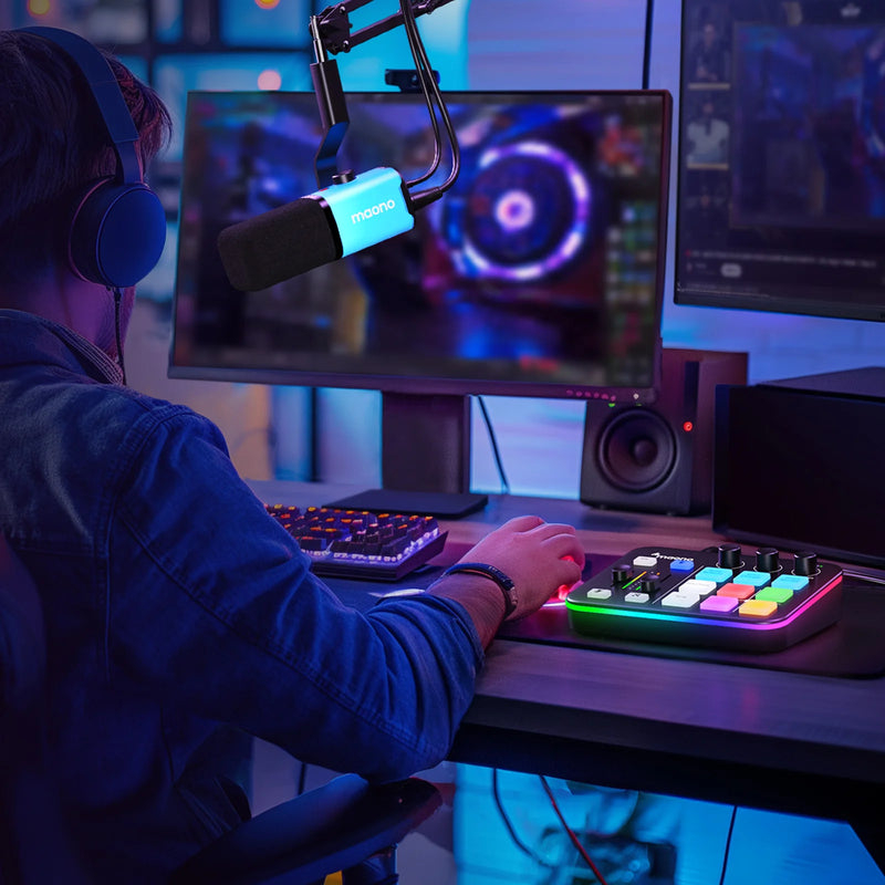 Microfon Dinamic RGB USB/XLR pentru streaming de jocuri [4]