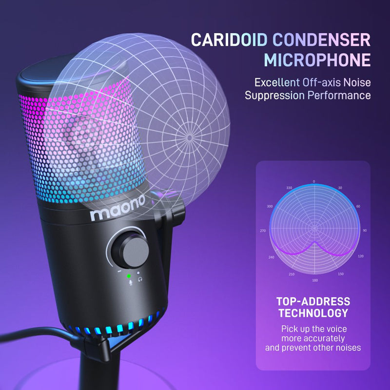 Microfon Gaming USB RGB (Negru) [6]