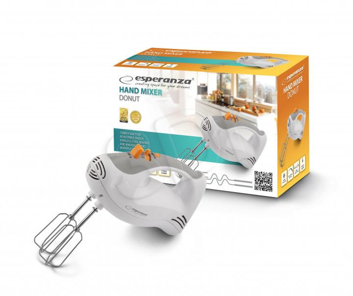 Mixer de mână Esperanza DONUT EKM009, 250W, viteze ajustabile, accesorii incluse [2]