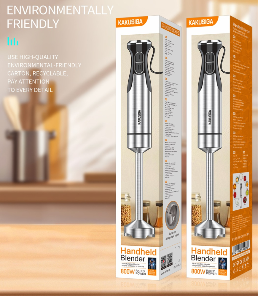Ручной миксер Kakusiga KSC-1587 CHUQIAO Series Серебристый (EU) – Мощность 800 Вт + мотор из чистой меди для идеальных результатов быстро! [2]
