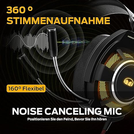 Monster Gaming Headset USB RGB Mission V1, Black [3]