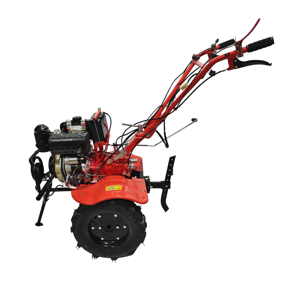 Motocultor pe motorină TECHNOWORKER 100 DE + Freză (5 CP, Starter Electric, Motor KAMA 173 FE, Transmisie din Fontă) [2]