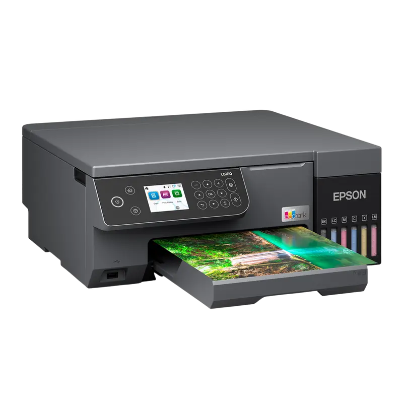 Фото-МФУ Epson EcoTank L8100 Color A4 (Печать, Копирование, Сканирование, 6 Цветов, Wi-Fi Direct, Сенсорный экран 6.1 см, Черный) [4]