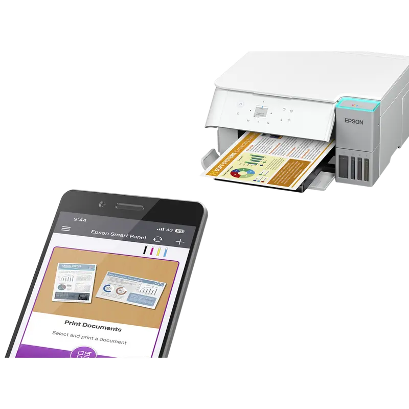 Multifuncțională CISS Epson EcoTank L4367 Color A4 (Print, Scan, Copy, Wi-Fi Direct, Duplex, LCD 3.7 cm, Alb) [3]