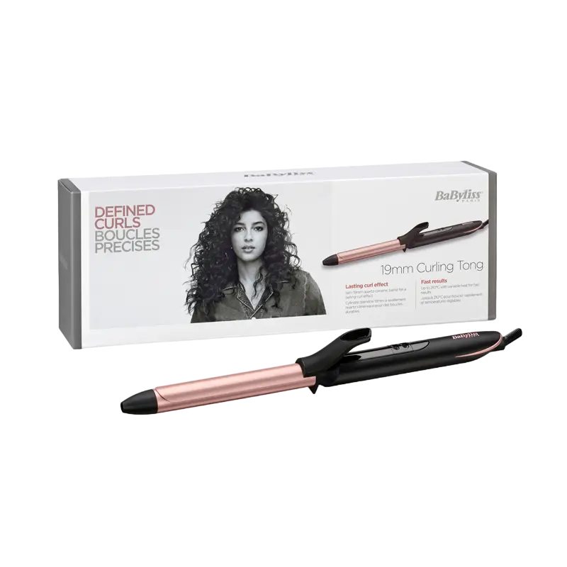 Щипцы для завивки волос BaByliss C450E Rose Quartz (19 мм, Кварц-керамика, 6 режимов, 160–210 °C) [5]