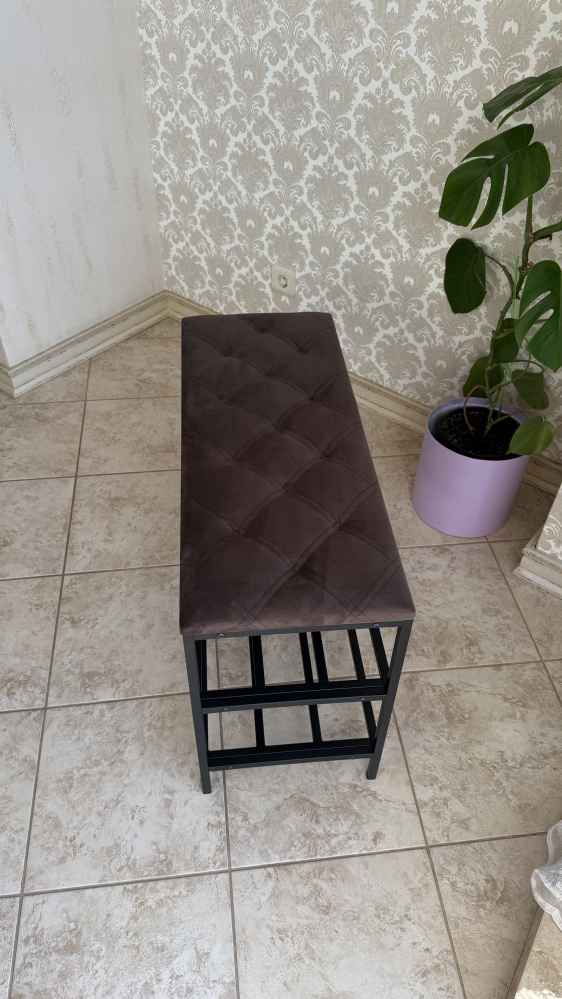 Pantofar cu 3 nivele Nex Home Metal 100×32×52 cm Cafeniu – Căldură și ordine elegantă la intrare! [3]