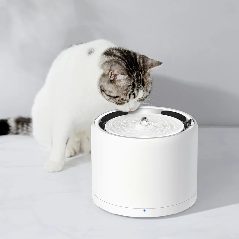 Petkit Eversweet 3 Pro (UVC) Smart Pet Drinking Fountain, Capacity 1.8L, UVC sterilization, Multi-layer filtration system, 304 Stainless Steel, Wireless Pump Design, PETKIT APP via bluetooth, Smart & Normal & DND Mode, Silent Pump 25dB, Product Size: 195*195*148mm, white [2]