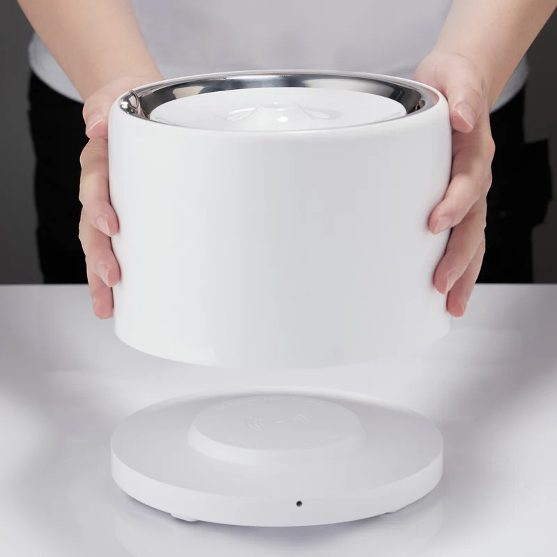 Petkit Eversweet 3 Pro (UVC) Smart Pet Drinking Fountain, Capacity 1.8L, UVC sterilization, Multi-layer filtration system, 304 Stainless Steel, Wireless Pump Design, PETKIT APP via bluetooth, Smart & Normal & DND Mode, Silent Pump 25dB, Product Size: 195*195*148mm, white [3]