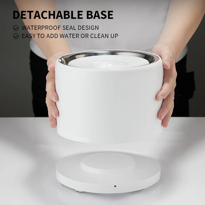 Petkit Eversweet 3Pro Smart Pet Drinking Fountain, Capacity 1.35L, 304 Stainless Steel, Multi-layer filtration system, Wireless Pump Design, PETKIT APP via bluetooth, Smart & Normal & DND Mode, Silent Pump 25dB, Product Size: 195*195*148mm, white [3]