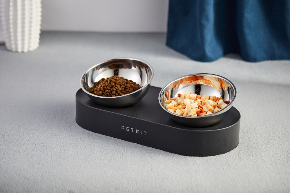 Petkit Fresh Nano Metal Feeding Bowl, 304 stainless steel (food grade), Size:330*160*87.7mm,Two Adjustable angles 0* or 15*, with basement, higher height helps the cats eat comfortable [2]