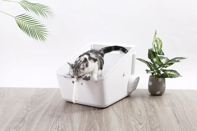 Petkit Pura Cat Litter Box, semi-open low-level entrance litter tray, built-in odour eliminator, 507*374*350mm, white [6]