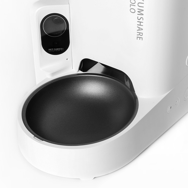 Petkit YumShare SOLO Smart Pet Feeder with camera, Wi-Fi and Bluetooth connection, 304 stainless steel, Capacity: 3L(1.33kg), Personlized Meal Call/Voice Call, Normal dry food, freeze dried food, App control, Emergency Power Supply 14 days, Size 316*186*296mm, white [5]