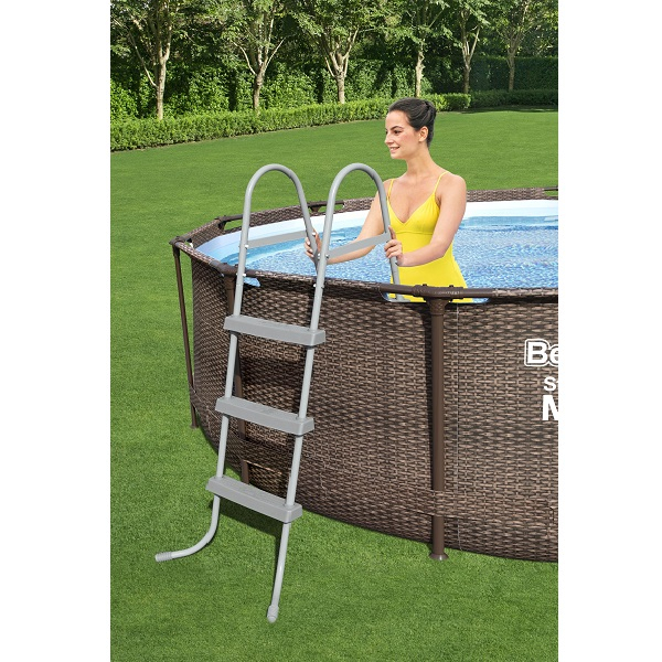 Bestway Piscină Steel Pro MAX Rattan 366x100 cm, 9150L, cadru metalic, cu pompă și scară [7]