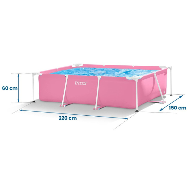 Piscina cu cadru Intex Pink Metal Frame 220×150×60 cm – soluția ideală pentru distracție în familie [3]