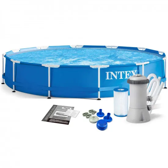 Piscină cu cadru metalic și filtru Intex 366×76 cm, 6503L (art. 28212) [1]