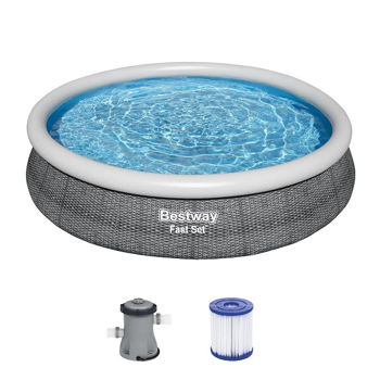 Bestway Piscină gonflabilă Fast Set 366×76 cm cu pompă filtrare, 5377L – Relaxare rapidă și distracție garantată! [1]