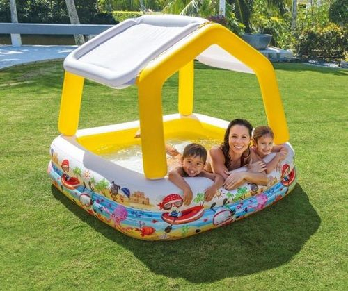 Piscină gonflabilă pentru copii cu baldachin 157x157x122 cm, 295 L, 2+ [2]