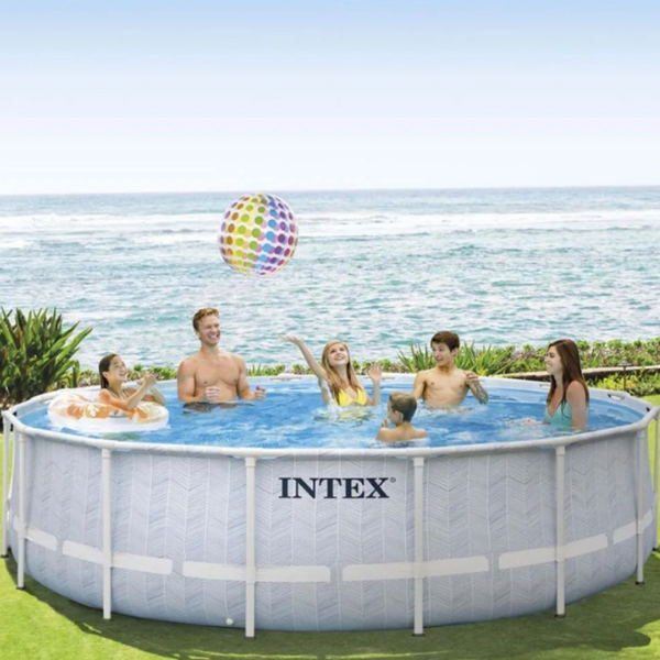 Бассейн INTEX Chevron Prism Frame Premium 488x122 см – Элегантный дизайн и отличная прочность для вашего идеального лета [10]