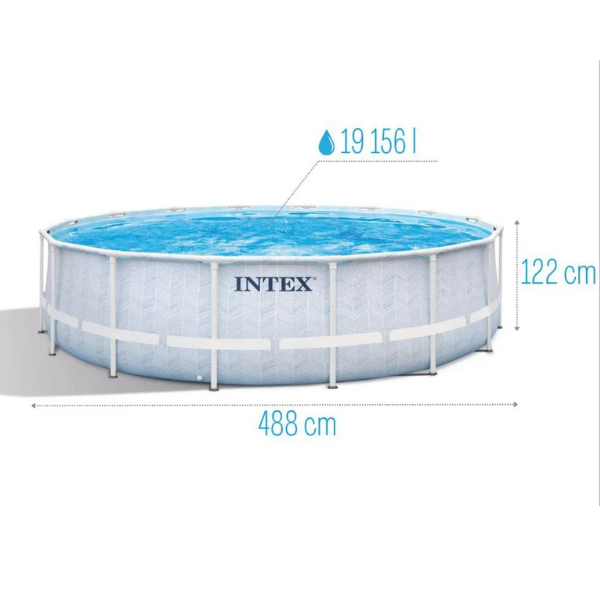 Бассейн INTEX Chevron Prism Frame Premium 488x122 см – Элегантный дизайн и отличная прочность для вашего идеального лета [2]
