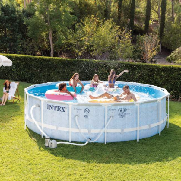 Бассейн INTEX Chevron Prism Frame Premium 488x122 см – Элегантный дизайн и отличная прочность для вашего идеального лета [3]