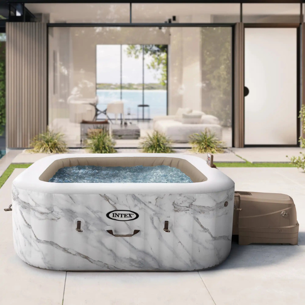 Piscină INTEX Jacuzzi SPA gonflabil „Calacatta Dual Zone Deluxe” 175×71 cm, 795 L, 4 persoane – Relaxare de lux cu hidromasaj și design elegant! [3]