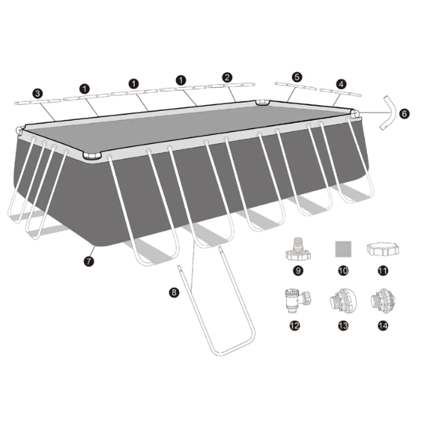 Piscină dreptunghiulară Bestway Power Steel 640x274x132 cm – 19281L, cu pompă, husă și scară incluse [10]