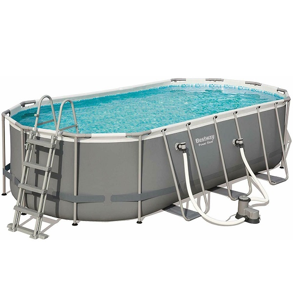 Бассейн Bestway Power Steel Oval 549x274x122 см – 13430 л, с насосом 5678 л/ч, лестницей, чехлом, дозатором, металлический каркас [10]