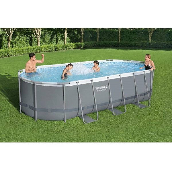 Бассейн Bestway Power Steel Oval 549x274x122 см – 13430 л, с насосом 5678 л/ч, лестницей, чехлом, дозатором, металлический каркас [3]