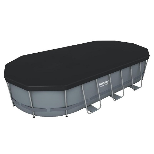 Бассейн Bestway Power Steel Oval 549x274x122 см – 13430 л, с насосом 5678 л/ч, лестницей, чехлом, дозатором, металлический каркас [7]