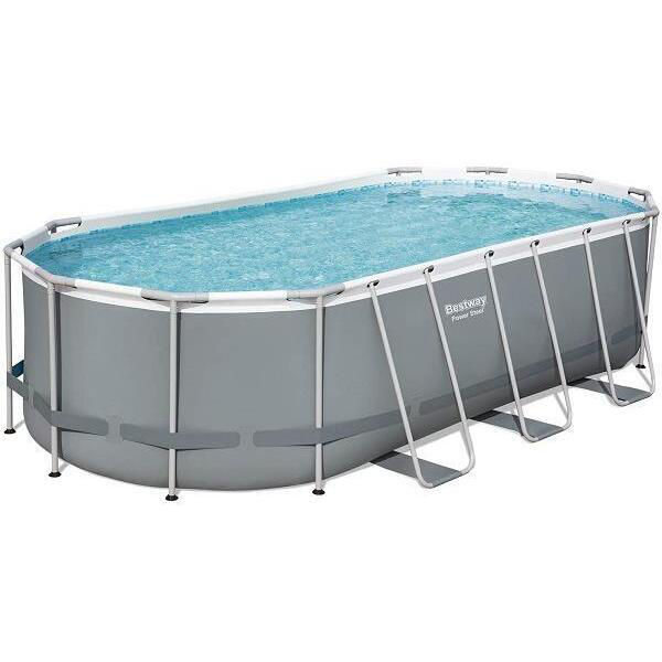 Бассейн Bestway Power Steel Oval 549x274x122 см – 13430 л, с насосом 5678 л/ч, лестницей, чехлом, дозатором, металлический каркас [2]
