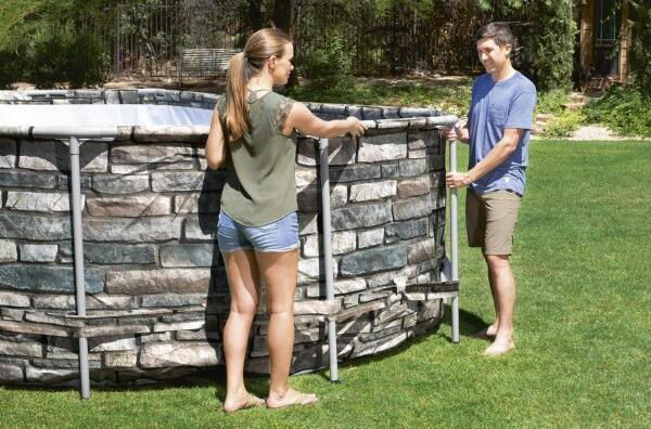 Piscină, carcasă metalică, Piscină Bestway Power Steel Oval 610x366x122 cm – 20241L, cu pompă 9463 l/h, hidromasaj, LED, cadru metalic [9]