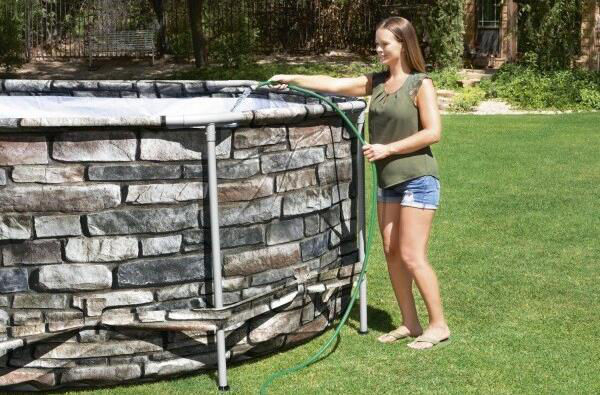 Piscină, carcasă metalică, Piscină Bestway Power Steel Oval 610x366x122 cm – 20241L, cu pompă 9463 l/h, hidromasaj, LED, cadru metalic [10]