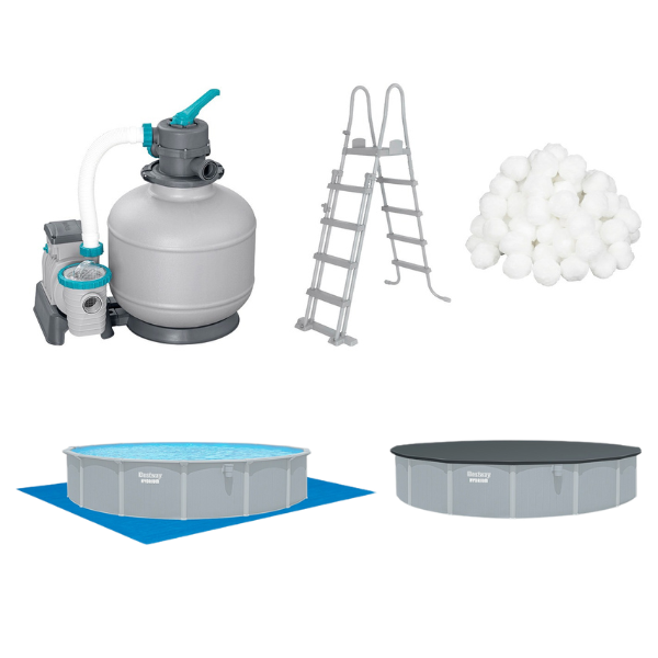 Piscină premium cu cadru metalic Bestway Hydrium 732×132 cm (49.200L) – lux, durabilitate și relaxare pe tot anul [3]