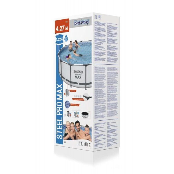 Bestway Бассейн STEEL PRO MAX 427x122 см, 15232 л, с металлическим каркасом, насосом, лестницей и тентом [8]