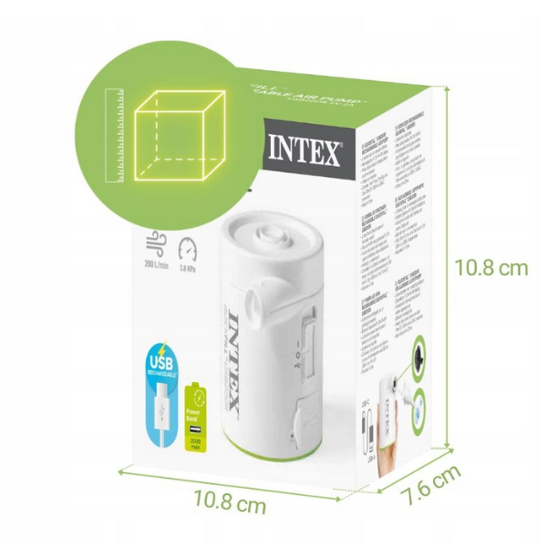 Pompă de aer electrică QuickFill USB200R USB 5V, 2A, reîncărcabilă, powerbank, 2 duze [4]