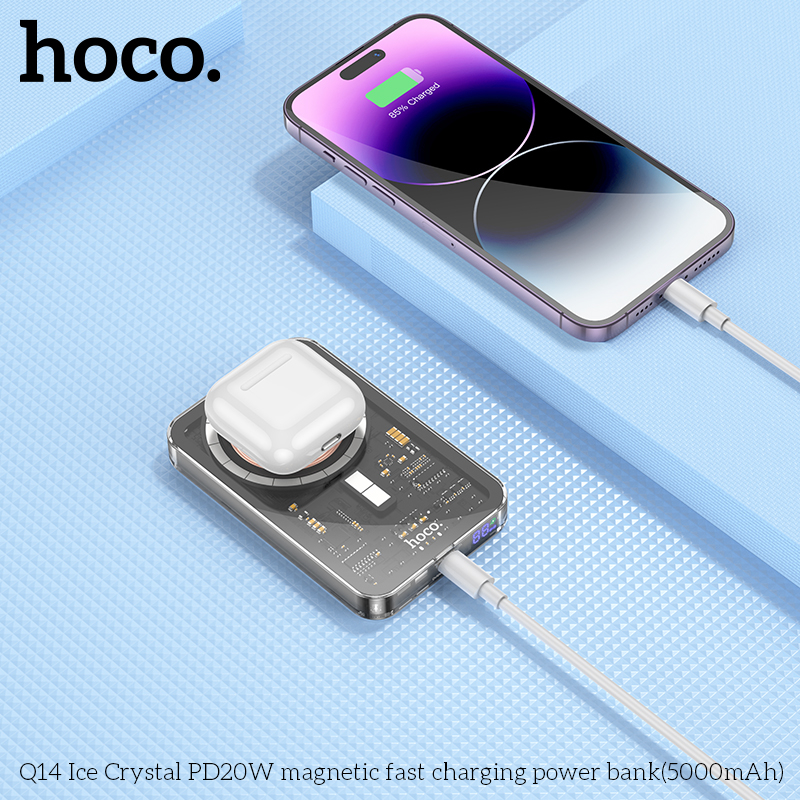 Power Bank Hoco Q14 Ice Crystal PD20W magnetic fast charging MagSafe 5 000mAh Black [3]