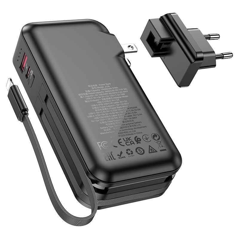 Power Bank J126 Travel 22.5W, Complet Compatibil cu Cablu (US/EU), 10000mAh [2]