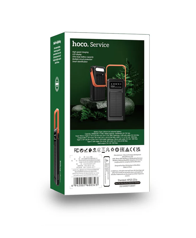 Солнечный Power Bank DB33 Plus Rising 30000мАч – заряд всегда под рукой! [4]