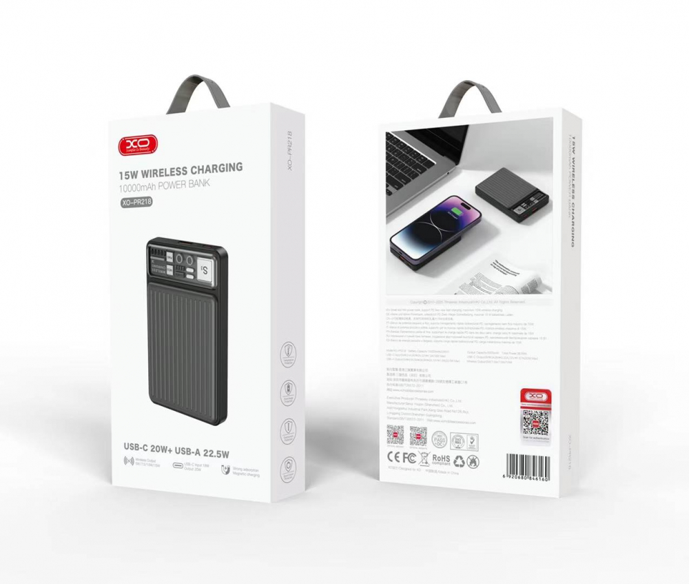 Powerbank Wireless Magnetic PR218 10000mAh 15W cu Încărcare Rapidă QC22.5W/PD20W [3]