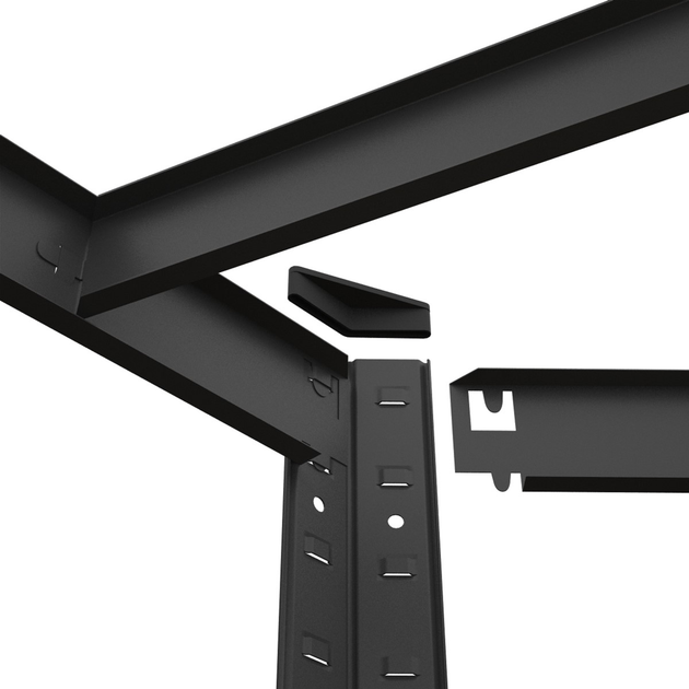 Угловой металлический стеллаж Nex Budget, 5 полок из МДФ, 1800x900x400x705 мм, антрацит [2]