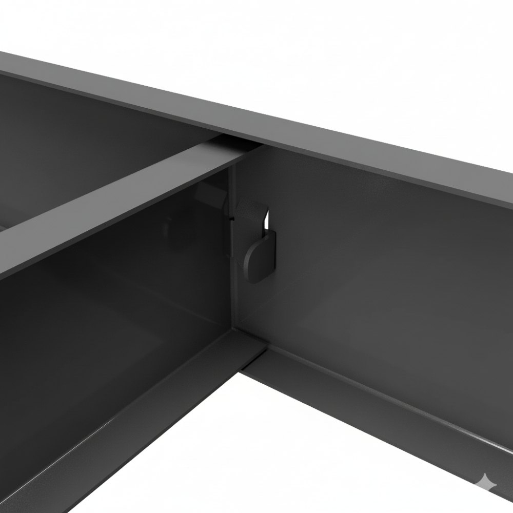 Raft metalic de depozitare Euro Raft Standard 1800x900x400 mm, 5 rafturi MDF, antracit [2]