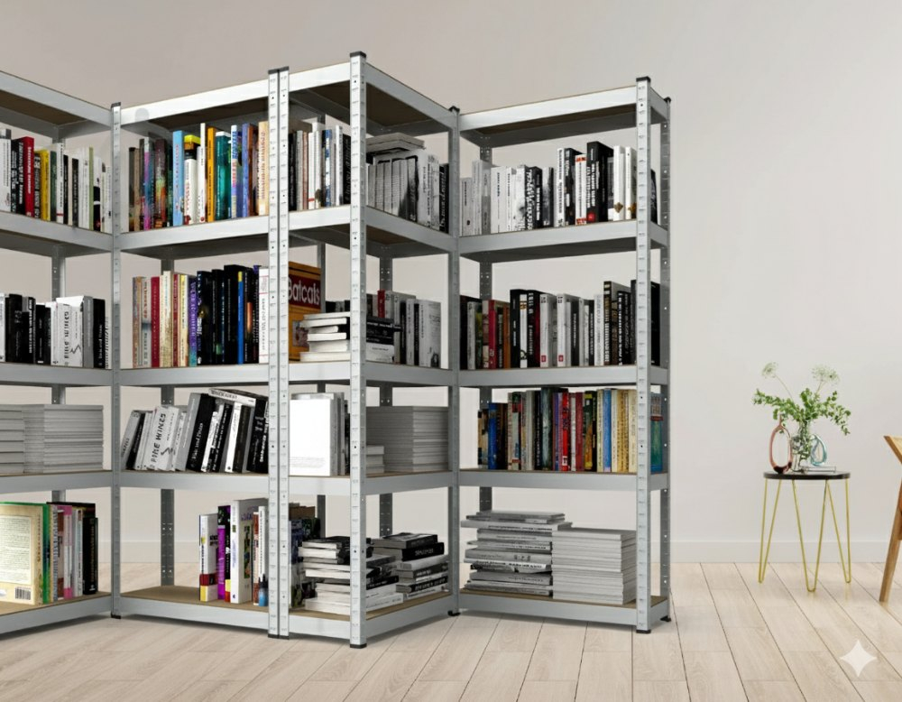 Металлический стеллаж для хранения Euro Raft Standard 2400x1200x400 мм, 5 полок МДФ, оцинкованный [5]