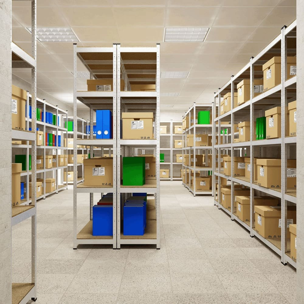 Raft metalic de depozitare Euro Raft Standard 2400x1200x500 mm, 5 rafturi MDF, galvanizat [4]