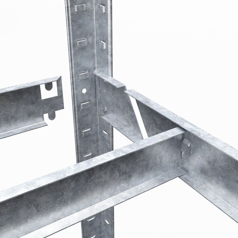 Raft metalic de depozitare Euro Raft Standard 2400x1200x500 mm, 5 rafturi MDF, galvanizat [3]