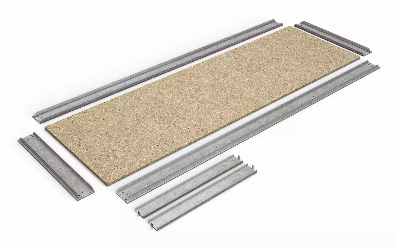 Raft metalic de depozitare EURO RAFT Titan, industrial, 1800x1400x600 mm, 4 rafturi MDF, galvanizat [3]