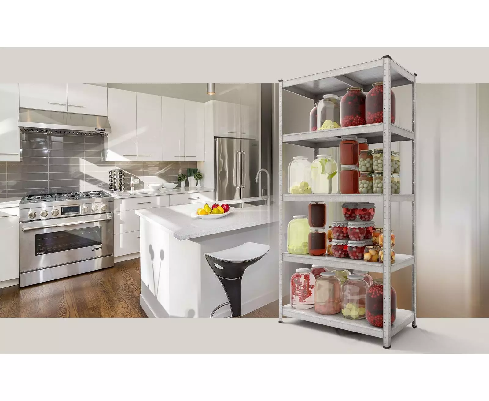 Raft metalic de depozitare Nex Standard 1800x900x400 mm – 5 rafturi metalice galvanizate, rezistență profesională [8]